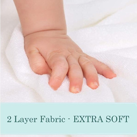 HIPHOP PANDA BAMBOO NWOT 2 LAYER WHITE SOFT BABY WASHCLOTHS - Picture 4 of 14